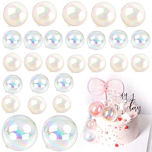 DHER Happy Birthday Cake Topper Cupcake Topper Ball dekoration Kugeln 27 stück Backkuchendekoration, Tortendekoration, bunte Dekorationskugel Symphonieball Kuchendekoration Dekorationskugel Geburtstag