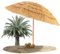 RELAX4LIFE Parasol Plage Hawaïen Inclinable Φ2M, Parasol Paille Tropicale avec 8 Baleines Mât en Fer Bouton d'Ouverture, Parasol Exotique Paille Portable pour Balcon Appartement-Plage-Patio,Naturel