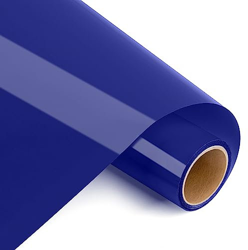 Prime Vinyl Heat Transfer Vinyl 12 x 4ft Iron On Vinyl for T-Shirts, Drak Blue HTV for Silhouette Cameo, Cricut Maker, Heat Press Vinyl for Clothes, Hats, Pants, Other Fabrics
