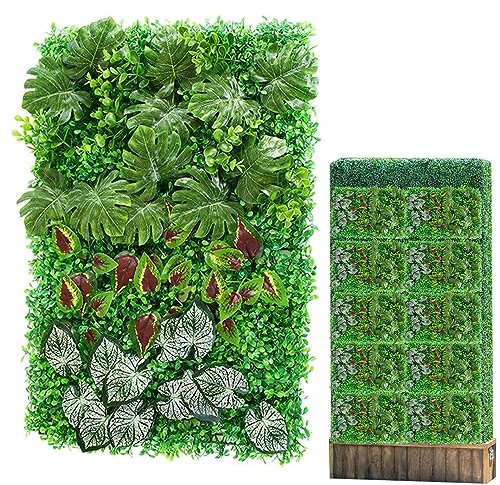 Clôture en faux lierre | Brise-vue extensible pour balcon – 40 x 60 cm – Clôture en feuilles d'eucalyptus pour jardin, clôture artificielle