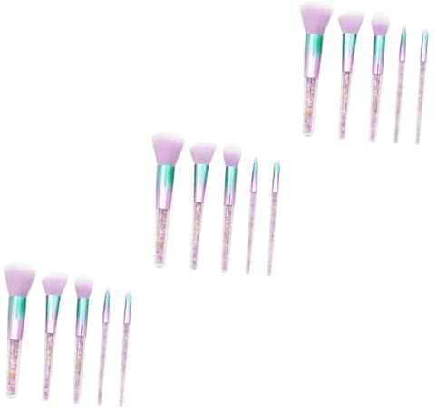 FOMIYES 15stücke Teiliges Make-up Pinselset Mit Transparentem Griff Professionelle Kosmetikpinsel Für Foundation Puder Und Augenbrauen Für Frauen Und Tägliche Anwendungen