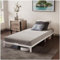Dreamzie Bett 90x200 aus Metall - Bettgestell 90 x 200 für Matratze Einzelbett, Höche 25 cm - Robust, Leichte Montage, Umfangreicher Stauraum - Weiß Lattenrost