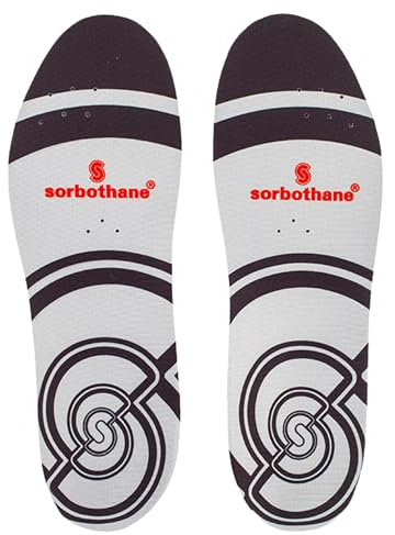 Sorbothane Sorbo Pro Insoles - Arch Support, Plantar Fasciitis, 11-12.5 UK | Shock-Absorbing, Antibacterial and Pronation-Correcting - Trim-to-Fit for Sports Shoes, Trainers and Everyday Wear