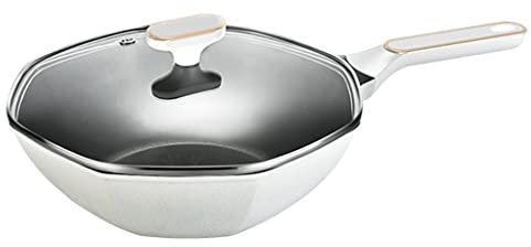 FEIGUO Coperchio pentola trasparente Wok ottagonale Wok antiaderente Wok a induzione Pentole da cucina Wok domestico