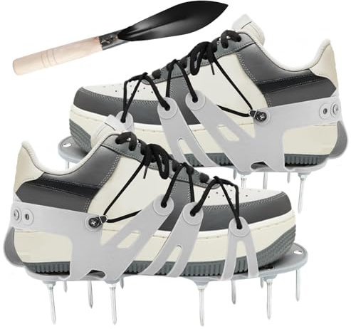 TOATELU Aireador de césped zapatos aireadores de césped: Profesional antideslizante punzonadora de césped,Tornillo ajustable zapatos de aireador de césped zapatos de metal para uñas de aireador de
