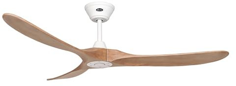 CasaFan Energiespar Deckenventilator mit Fernbedienung Eco Genuino Matt Weiß/Eiche mittel 152 cm