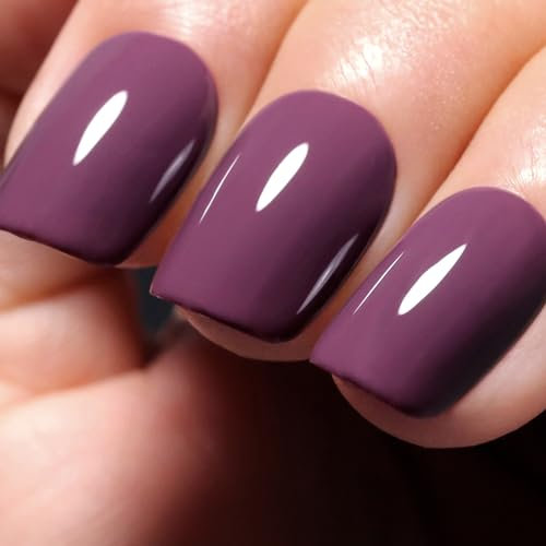 Ozzeal Gel Polish,1 Pcs 15ml Purple Brown Gel Nail Polish Autumn Winter Soak off LED UV Gel Nail Polish Art Starter Manicure Salon DIY Nail Gel Polish at Home for Girl Women
