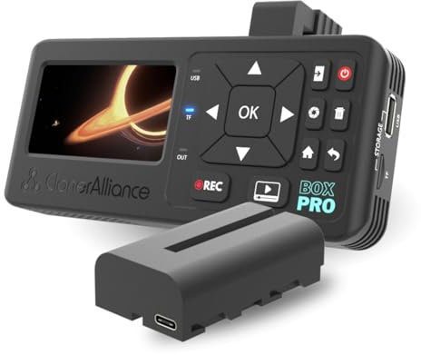 ClonerAlliance Box Pro Pocket, Portable 1080p60fps Video Recorder and Converter with Built-in Screen, Battery Power, and Support for HDMI, RCA, YPbPr, VGA Inputs.