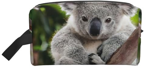 Trousse de toilette de voyage avec imprimé koala mignon, grande capacité, trousse de toilette pour femme et homme, blanc, Taille unique