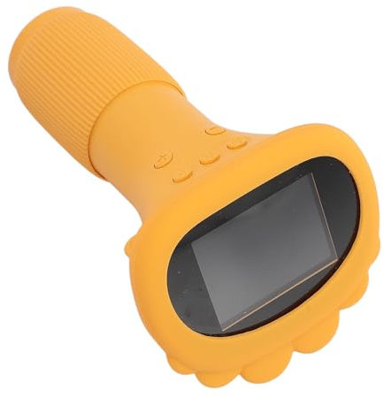 Caméra Microscope pour Enfants, Loupe Portable avec écran Couleur IPS de 2,0 Pouces, Grossissement 1000X, 8 LED Intégrées, 600 MAh, 64 G (Yellow)