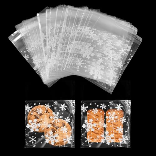 100 Stück Zellophantüten, durchsichtige Kekstüten, selbstklebende durchsichtige Süßigkeitentüten, Plastiktüten für Kekse, Gebäck, Süßigkeiten, Schmuck, Seifen, Karten und Desserts (10×10 cm)