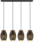 Globo Hängelampe Esstisch Pendelleuchte 4 flammig Esszimmerlampe Hängeleuchte, orientalisch, Metall schwarz gold gemustert, 4x E27 Fassungen, HxLxB 120x90x15 cm