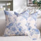 Aisybaklyn Kissenbezug 40X40 2 Stück Zierkissen Leinen Blaue Weiße Blume Dekokissen Vintage Dekorativ Kissenhüllen Chinoiserie Outdoor Kissen für Couch Bett Sofa Stuhl Auto Dekor
