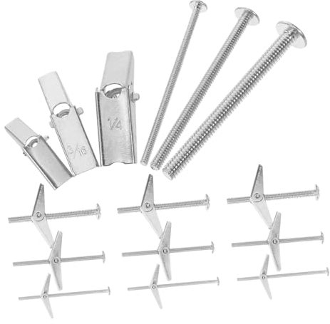 Hemobllo 24St Schirmeisenflugzeug dübel für gipskarton Schraubenzubehör Trockenbauschrauben Gipswand Schrauben Flügelmutter-Ankerschrauben Federflügel Knebelbolzen Kohlenstoffstahl Silver