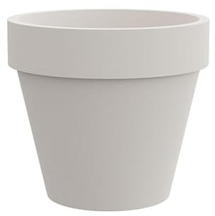 Tera Großer Standard ONE Pflanzkübel aus Harz für Innen und Außen, Moderner Blumentopf für Pflanzen und Bäume, UV- und Frostbeständig, Design-Pflanzengefäß für Garten oder Zuhause - Ø80 cm Weiss