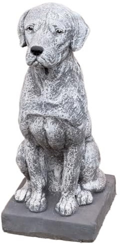 stoneandstyle Steinfigur Dogge massiver Steinguss frostfest 48 cm Höhe