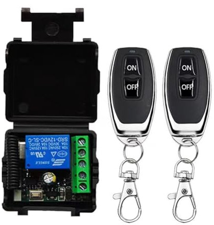 Ohulelks 433 MHz Funk-Fernbedienungsschalter, HF-Relais, 12 V, Fernbedienungsschalter für Garagentormotor, Lichtsteuerung