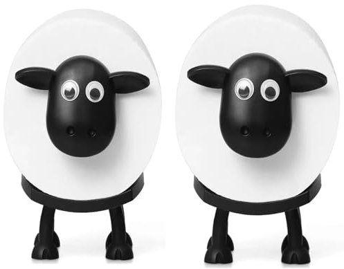 2er-Set Toilettenpapierhalter mit Schaf-Motiv – Lustiges freistehendes Toilettenpapier-Set fürs Badezimmer – 3D-bedruckter Toilettenpapierhalter mit schwarzem Schaf-Motiv – Lustige Aufbewahrung für Se