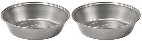 Thous Winds Edelstahl Tiefer Teller, 2er-Set Camping Geschirr Speiseteller, Outdoor Edelstahl Teller Rund, Leichte Robuster Essteller Picknick Teller für Camping, Wandern, Küch - Retro Silber