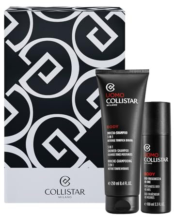Collistar Cofanetto Uomo, Doccia-Shampoo 3in1 250 ml + Deo Freschezza 48h Spray 100 ml, Set Regalo Idratante e Tonificante, Fragranza Bergamotto Italiano