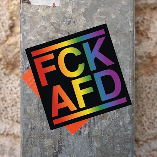 FCK AFD Regenbogen 100x XL Sticker 10,5cm I Aufkleber gegen Rechts