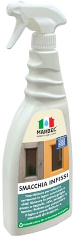 MARBEC SMACCHIA INFISSI 750ML Detergente Smacchiatore per Infissi e Serramenti in Legno | Per Legno Esterno Scolorito da Sole e Agenti Atmosferici