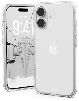 URBAN ARMOR GEAR Plyo Case kompatibel mit Apple iPhone 17 Hülle (Wireless Charging kompatibles Cover, Sturzfeste Air-Soft Ecken, Erhöhter Rand) Ice (transparent)
