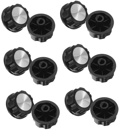 Gatuida 12pcs Stove Knobs Replacement for Kitchen Appliances Heat Resistant Plastic Timer and Control Knobs with Half Shaft for Air Fryer Oven Microwave Heater Gas Stove