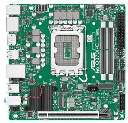 ASUS PRO Q870I-C-CSM Business Mini-ITX Motherboard Socket Intel LGA 1851 (mini-ITX, Intel VPro, DDR5 Memory, PCIe 5.0, Q-LED Core, ASUS Control Center Express, SafeSlot)