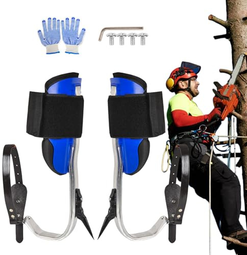 Patifirst Ramponi da Arrampicata - Ramponi in Lega Alluminio per Scalare Alberi - Kit Imbracatura Sicura E Resistente con Attrezzatura per Sopravvivenza Giungla Sport | Raccolta Frutta Indoor