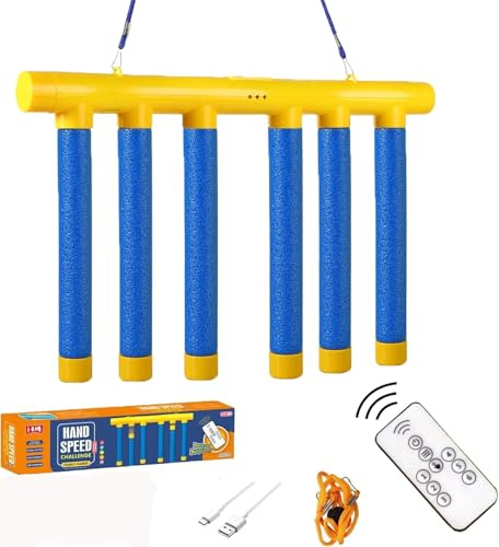 Reflex Drop Sticks Challenge Game, Hand Eye Coordination Training Toy, Upgrade Remote Control 3 Adjustable Speed, Catch Falling Sticks Game for Kids Adults