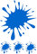Samunshi® Farbkleckse Aufkleber Klecks Sticker 4 Stück im Set 1x13x15cm-3x4x5cm azurblau