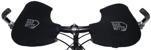 BAR MITTS Fahrradhandschuhe für kaltes Wetter, Neopren, Zwei Lenkerendöffnungen, groß, schwarz