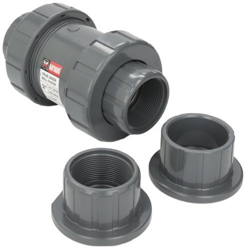 Hayward TC10200ST 2 PVC TC Serie True Union Rückschlagventil mit Stecknuss/Gewindeanschluss