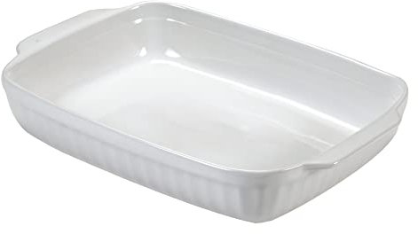 Guardini, Ceramica, Fuente para Horno Rectangular Mediana de 30x18cm, Material: Cerámica. Color Blanco.