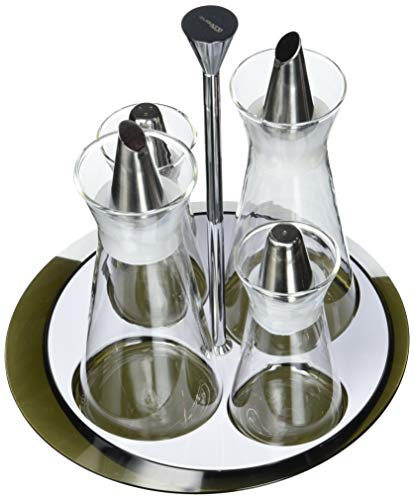 Bugatti GLNU-021 F36 de 02150 Glamour Bandeja de aceitera, vinagrera, salero y pimentero, 21 x 21 x 23 cm, Color Negro