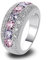 YAZILIND Bague Plaqu‚ Band Rose Blanc Topaz Crystal White Or pour Les Femmes size7 Cadeau