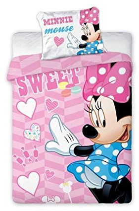 2 tlg Kinderbettwäsche 100x135 40x60 Disney 898 Minnie Mouse