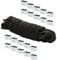 Dreamprint Expanderseil 30 m Schwarz 10 mm Gummiseil Gummischnur Spannseil Planenseil Gummileine elastisches Seil mit 20x Würgeklemmen