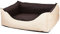 CopcoPet Hundebett Rocco Braun/Beige 80 x 60 cm – Wendebett aus pflegeleichtem Kunstleder – Waschbar & bequem – Mit erhöhtem Rand – Formstabiler Schlafplatz für kleine Hunde