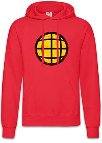 Urban Backwoods Captain Planet Hoodie Kapuzenpullover Sweatshirt Rot Größe L