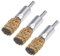 sourcing map Cepillo de rueda de alambre Copa de cobre chapado de acero prensado con vástago 16mm 3 uds