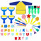 Éponge Brosses de Peinture Enfant Ensemble Pinceaux et Tablier 48 Pièces Art DIY Outils d'art d'apprentissage Précoce d’Bambin pour Les âges 3-6