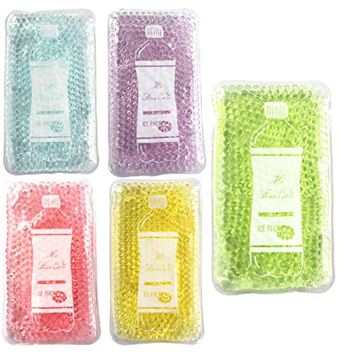 Paquetes de hielo reutilizables para enfriadores, paquete de 5 paquetes de gel congelable para lonchera, camping, picnic, terapia médica de frío, a prueba de fugas y almacenamiento en frío de larga