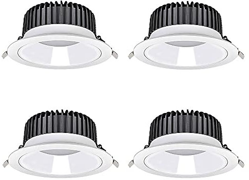 SDUYTEG Paquete De 4 Focos Empotrables Impermeables Gruesos Foco De Techo De Aluminio Para Sala De Exposiciones Luces De Bote De Alto Brillo Para Oficina Luz Empotrada LED Impermeable Gruesa Para Baño