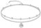 CHIC & ARTSY Jakobsmuschel Fußkettchen 925 Sterling Silber Jakobsmuschel Knöchel Armband Einstellbar 11 Zoll Boho Layered Fuß Fußkettchen für Frauen Strand Doppelkette Fußkettchen