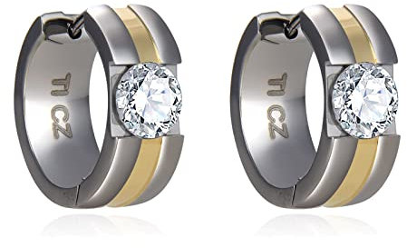 JMFENFA Titan Ohrringe für empfindliche Ohren, Titan Creolen für M?nner Frauen, hypoallergene Titan Ohrringe (Space gold 12mm)