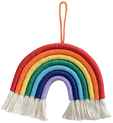 YANJIY Makramee Regenbogen Wandteppich Deko, Regenbogen-Wandbehang, Makramee Regenbogen Wandbehang, Makramee Wandteppich Regenbogen, Für Heimdekoration, Partyzubehör, Kinderzimmer