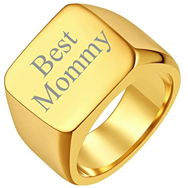 FindChic Siegelring Personalisierbarer Initialenring Bikerring Ring Geburtstagsschmuck, Geschenke Für Vater, Männer, Buchstabenringe 22.75