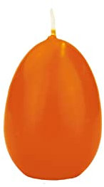 innaGLAS - Bougie œuf de Pâques LEONITA, Orange, 6cm, 4,5cm, 7h - Made in Germany